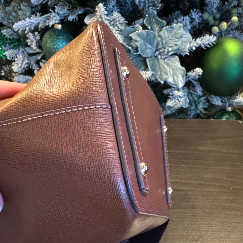 Dooney & Bourke Saffiano Dark Brown Bucket Bag - Picture 4 of 12